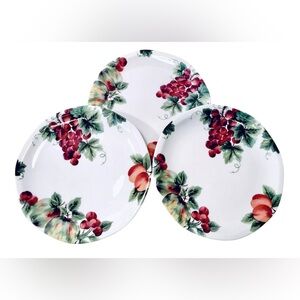 Royal Doulton 1994 Everyday Fine China Vintage Grape 3 Dessert Plates Set TC1193